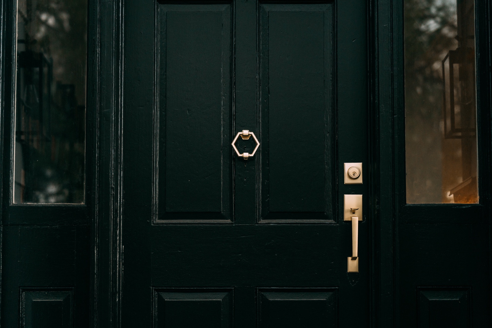 Hand-sanded and repainted black front door